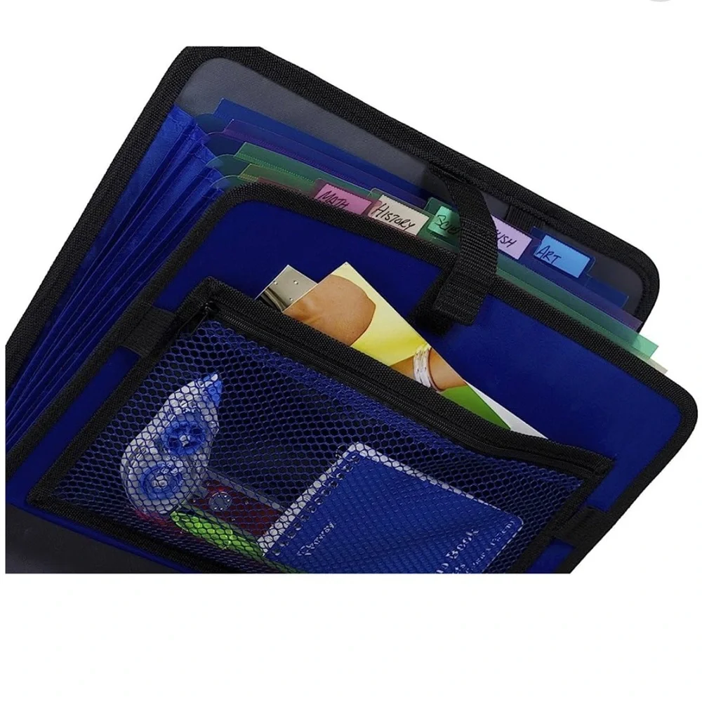 Case-it Open Tab Velcro Closure 2” School Binder 5-Color Tabbed Expanding file